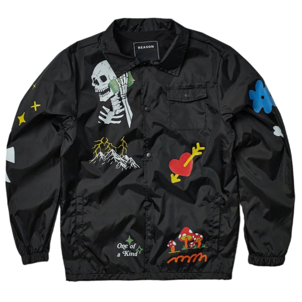 Reason  One Of A Kind Coaches Jacket  Black